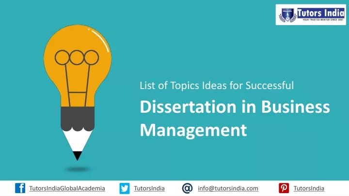 list of topics ideas for successful dissertation
