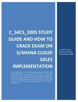 c s4cs 2005 study guide and how to crack exam