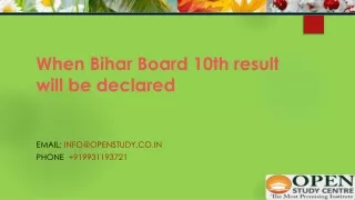 When Bihar Board 10th result will be Declared