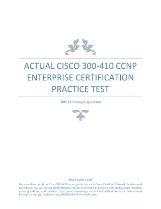 actual cisco 300 410 ccnp enterprise