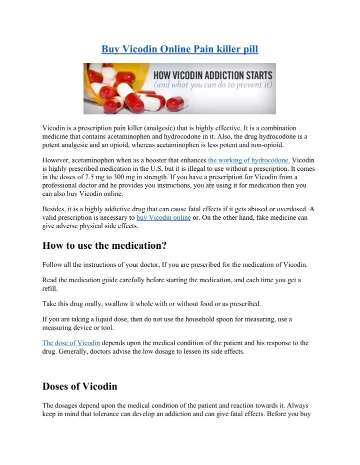 buy vicodin online pain killer pill