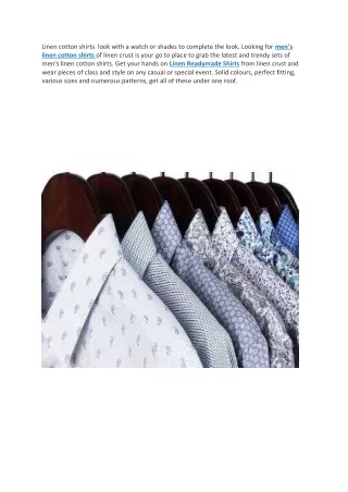 Linen Readymade Shirts - linencrust