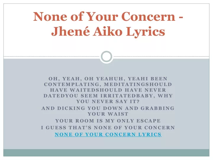 none of your concern jhen aiko lyrics