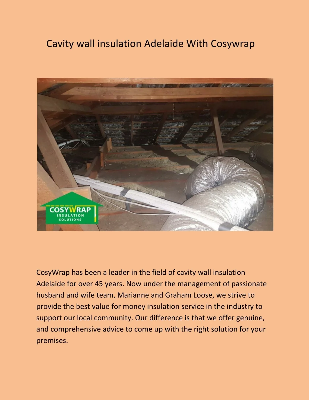 PPT - Cavity wall insulation Adelaide With Cosywrap PowerPoint ...