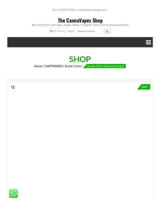 Buy Exotic Carts Yoda OG Online | 420 Canna Vapes Shop