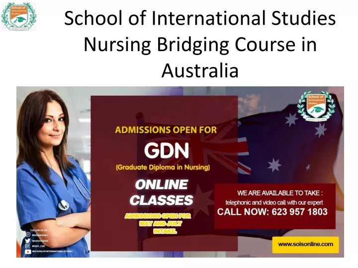 school of international studies nursing bridging course in australia