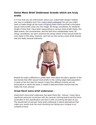 some mens brief underwear brands which are truly