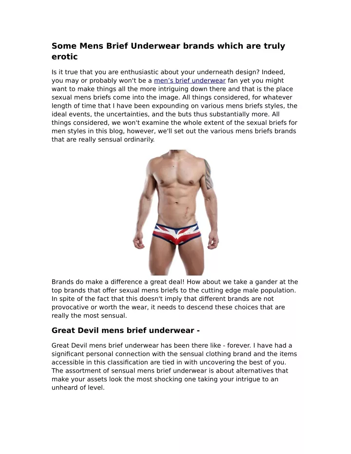 some mens brief underwear brands which are truly