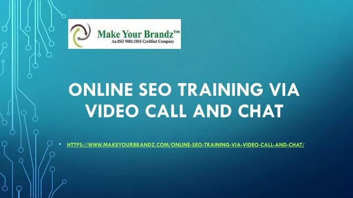 online seo training via video call and chat