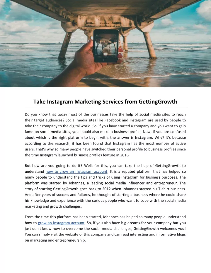 take instagram marketing services from