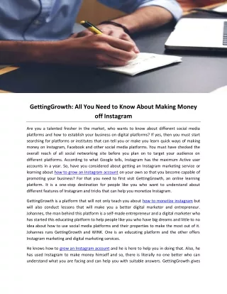 GettingGrowth: All You Need to Know About Making Money off Instagram