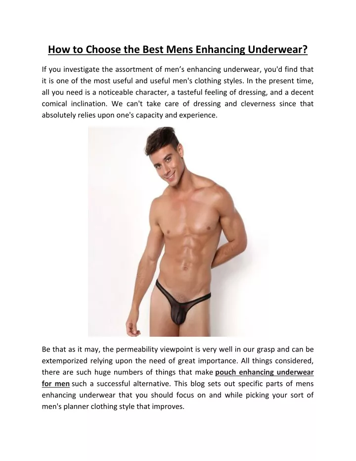 how to choose the best mens enhancing underwear