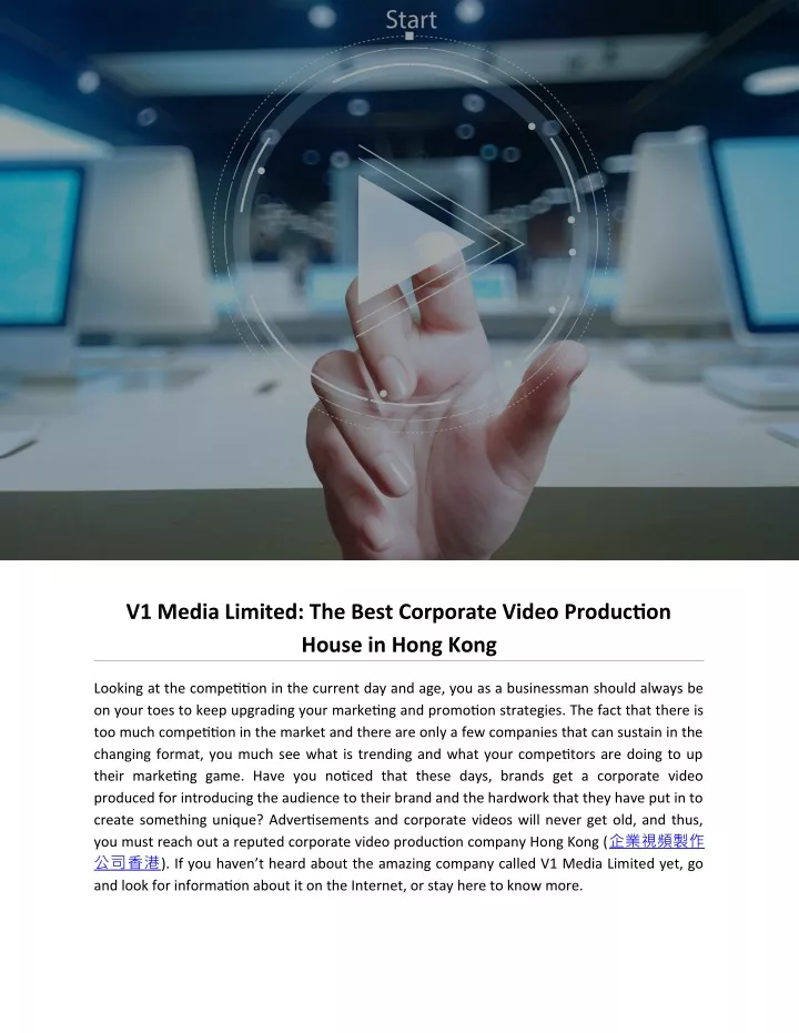 v1 media limited the best corporate video