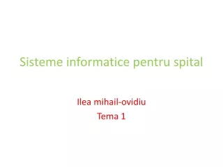 Sisteme informatice pentru spital