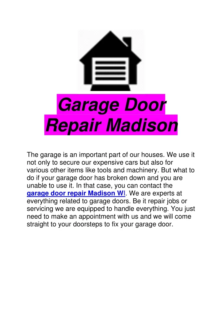 garage door repair madison