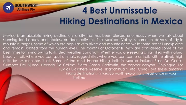4 best unmissable hiking destinations in mexico