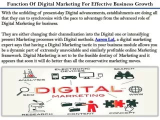 Function Of Digital Marketing For Effective Business Growth