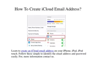 how to create icloud email address