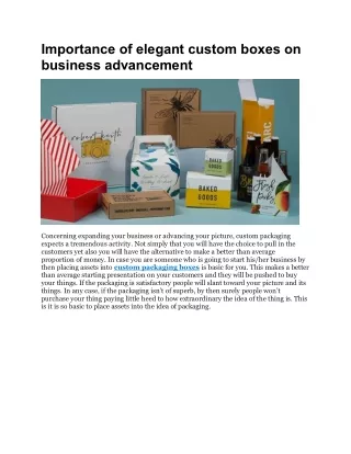importance of elegant custom boxes on business