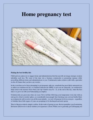 Home pregnancy test