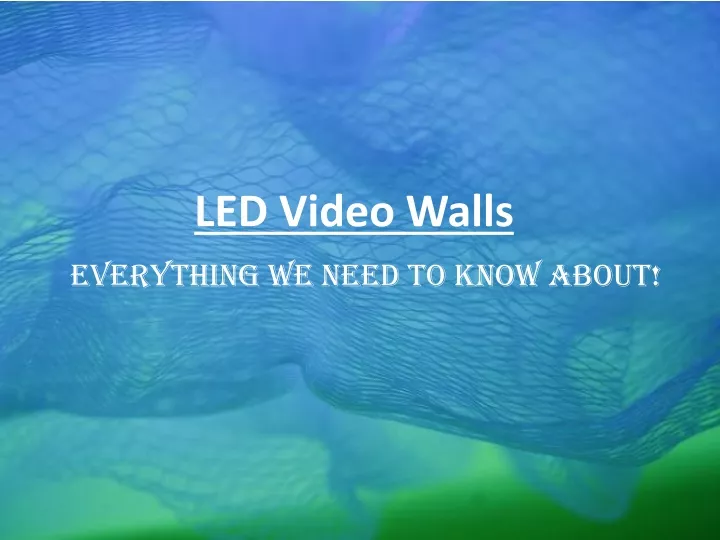 led video walls