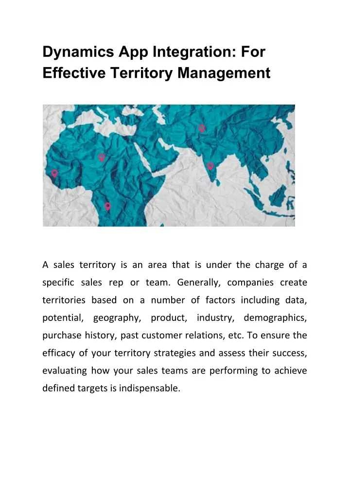 dynamics app integration for effective territory