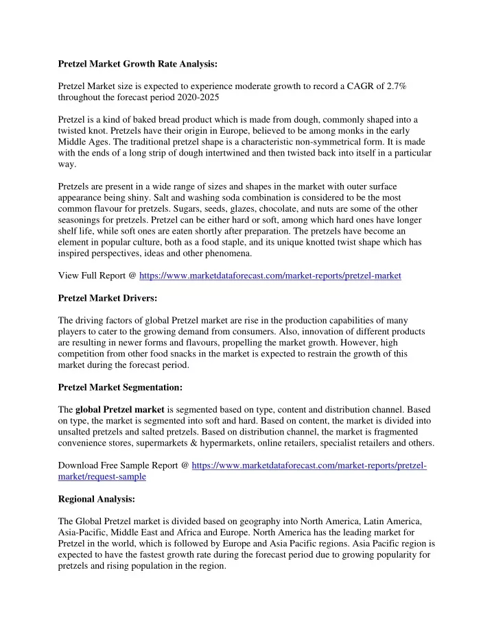 pretzel market growth rate analysis