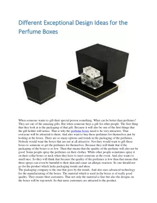 Different Exceptional Design Ideas for the Perfume Boxes
