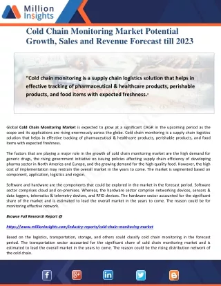 cold chain monitoring market potential growth