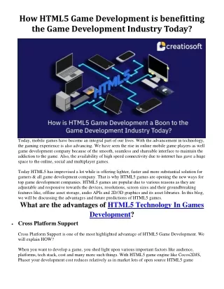 how html5 game development is benefitting