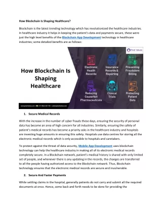 how blockchain is shaping healthcare