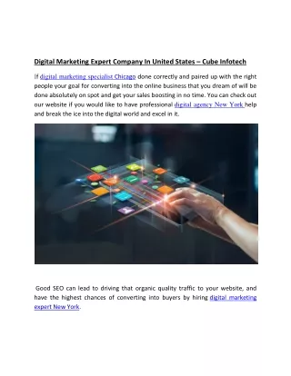 Digital Marketing Expert Company In United States – Cube Infotech