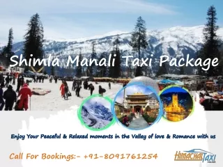 Book Shimla Manali Taxi Package | Himachal Taxi Online