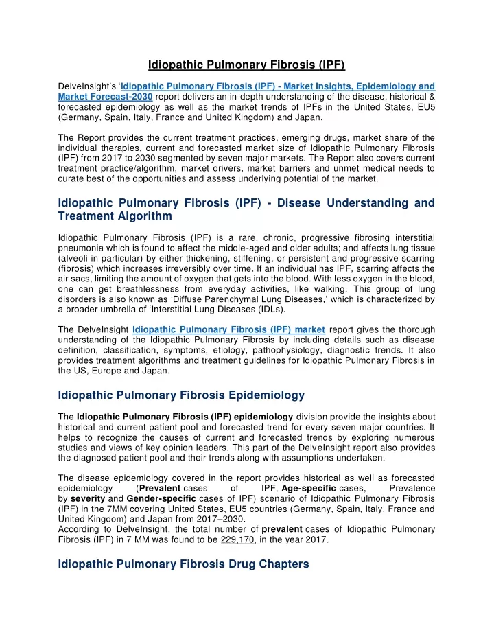 idiopathic pulmonary fibrosis ipf