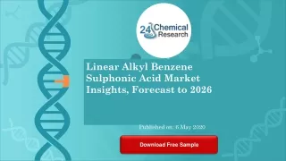 Linear Alkyl Benzene Sulphonic Acid Market Insights, Forecast to 2026