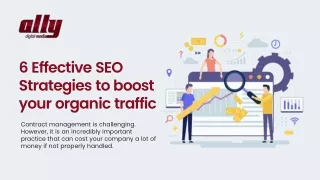 6 Effective SEO strategies to boost your organic traffic