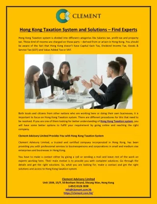 Hong Kong Taxation System and Solutions – Find Experts