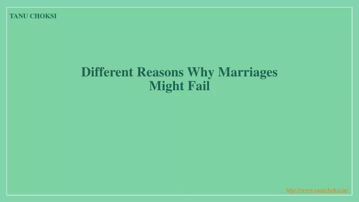 different reasons why marriages might fail