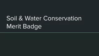 Soil & Water Conservation Merit Badge