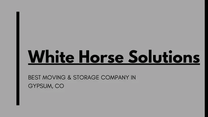 white horse solutions