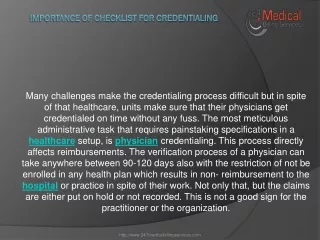 importance of checklist for credentialing