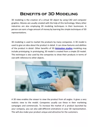 benefits of 3d modeling