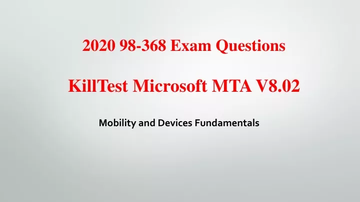 2020 98 368 exam questions killtest microsoft