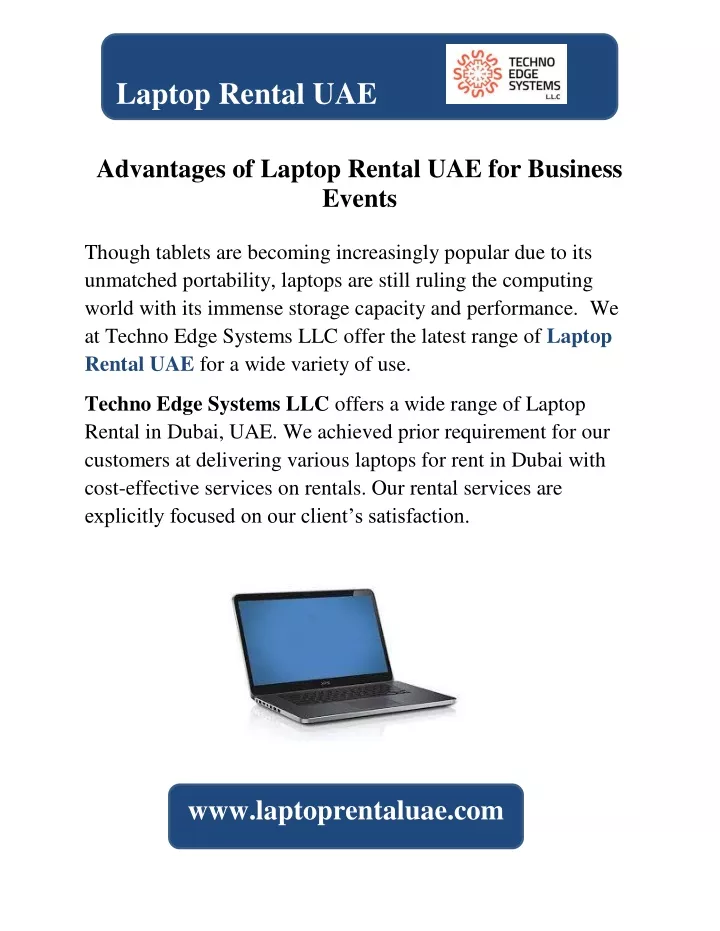 laptop rental uae