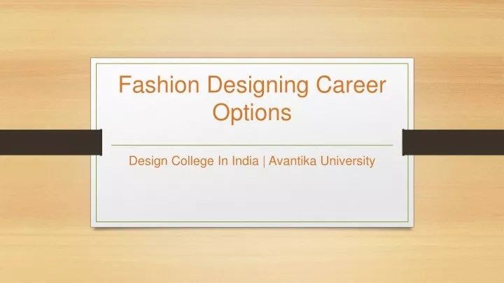 fashion designing career options