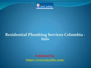 Residential Plumbing Services Columbia - Info