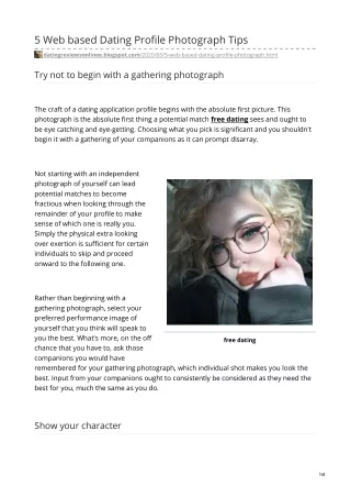 5 web based dating profile photograph tips