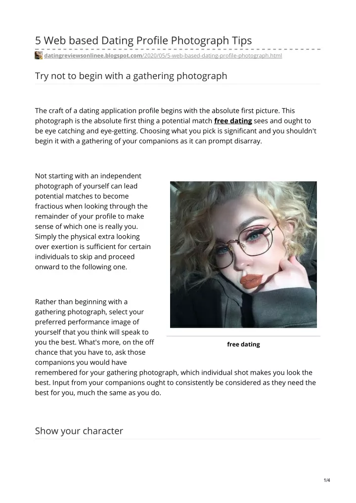 5 web based dating profile photograph tips