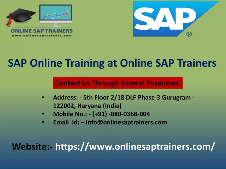 sap online training at online sap trainers