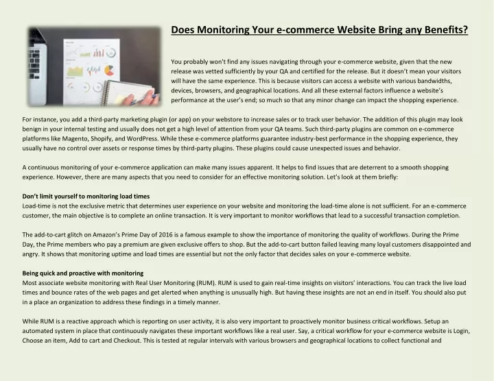 does monitoring your e commerce website bring